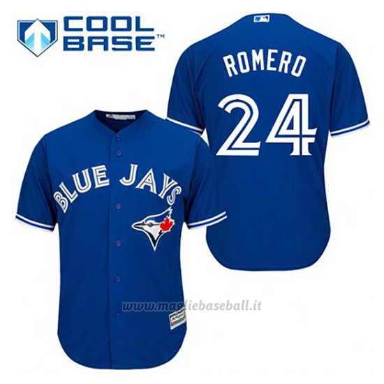 Maglia Baseball Uomo Toronto Blue Jays Ricky Romero 24 Blu Alterner Cool Base
